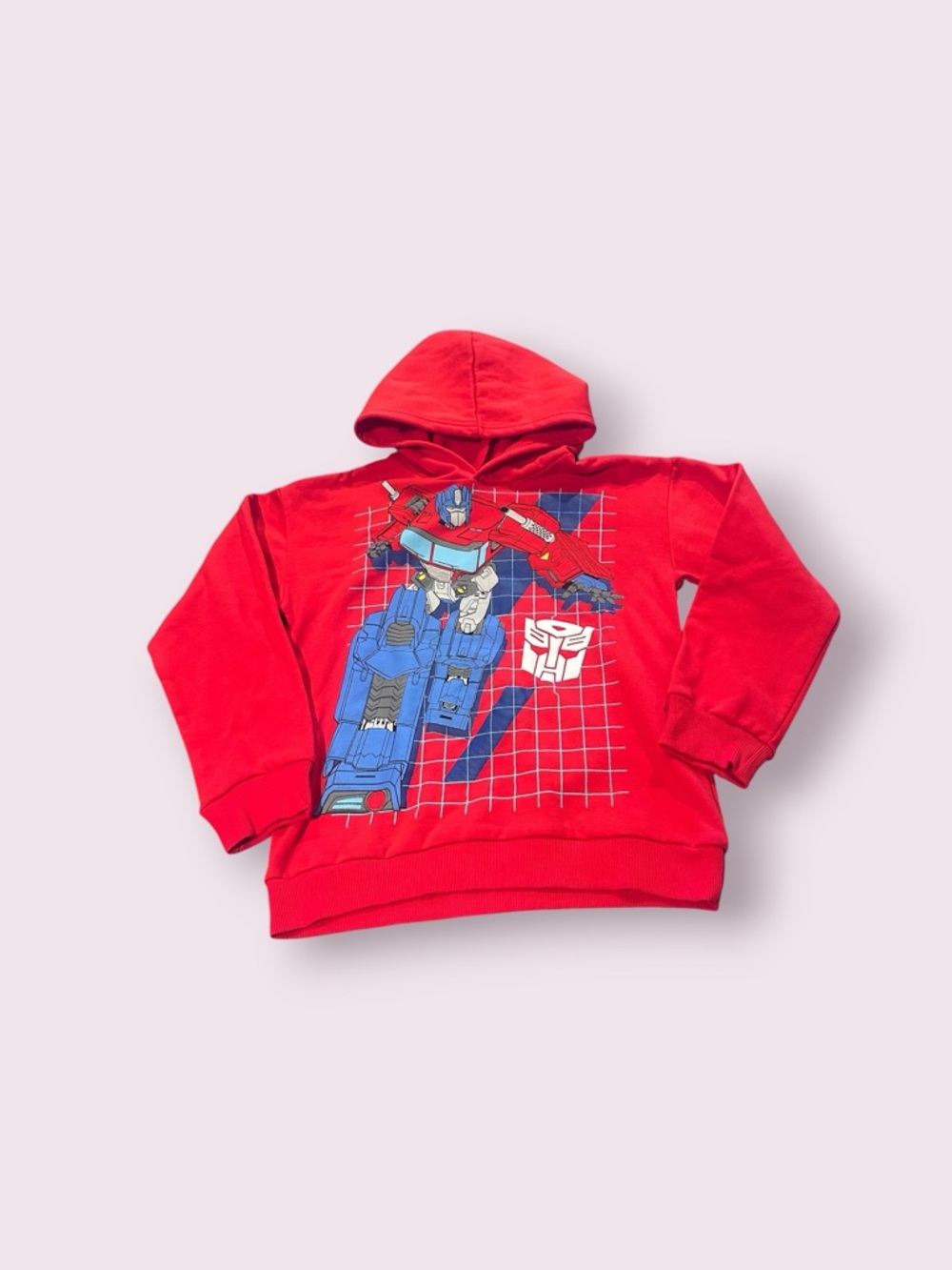 Red Transformers Optimus Prime Graphic Hoodie for Kids Size 10/12